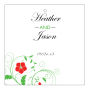 Flowers Square Favors Wedding Hang Tag 